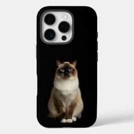 ブラック4 ラグジュアリーiPhone 16 Pro ビルマ猫 iPhone 16 Proケース