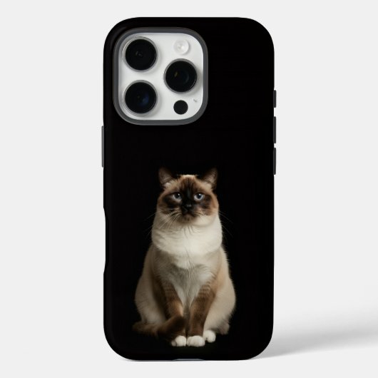 ブラック4 ラグジュアリーiPhone 16 Pro ビルマ猫 Case-Mate iPhoneケース (裏面)