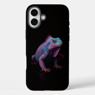 ブラック4 ラックス iPhone 16 Plus, ピンク イグアナ Plusケース