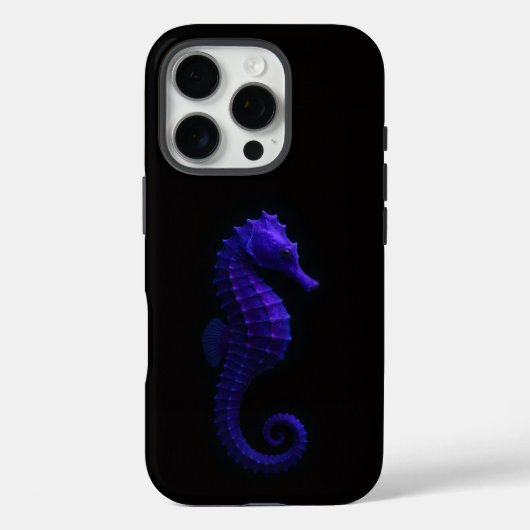 ブラック4 ラックス iPhone 16 Pro、バイオレット シーホース Case-Mate iPhoneケース (裏面)