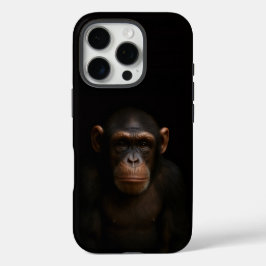ブラック4 ルージュ iPhone 16 Pro、静かなチンパンジー Proケース