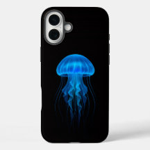 ブラック4 Luxe iPhone 16 Plus マット、青クラゲ