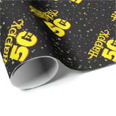 ブラック50歳の誕生日 ラッピングペーパー (ロールコーナー)