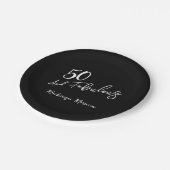 ブラック50歳 そして ファビュラス スクリプト バースデー ペーパープレート (アングル)
