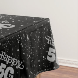 ブラック50thグレータイポグラフィ テーブルクロス