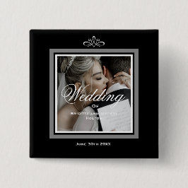 ブラック50th結婚アニバーサリーボタン 缶バッジ