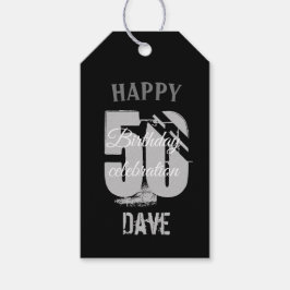 ブラック50th Any Age誕生日ありがとう ギフトタグ