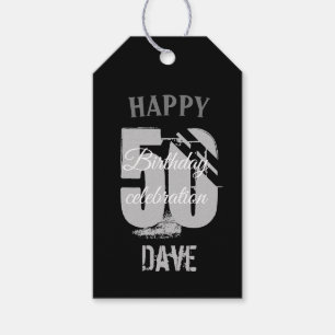 ブラック50th Any Age誕生日ありがとう ギフトタグ