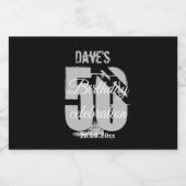 ブラック50th Any Age Birthday Party カスタムMini スパークリングワインラベル (シングルラベル)