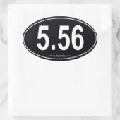 ブラック5.56マラソンタイプ楕円シール 楕円形シール (バッグ)