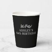 ブラック60歳の誕生日 紙コップ (裏面)