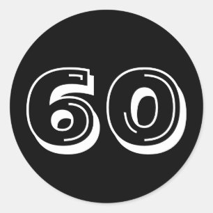 ブラック60誕生日 ラウンドシール