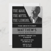 ブラック70歳の誕生日招待状ザ・マンザ・レジェンド 招待状 (正面)