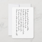 ブラック70sスタイルスコットランド詩誕生日カード (裏面)