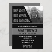 ブラック71歳の誕生日招待状ザマンザレジェンド 招待状 (正面/裏面)