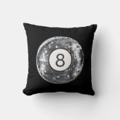 ブラック8ボールクッションスパークリディスコボール枕 クッション (正面)