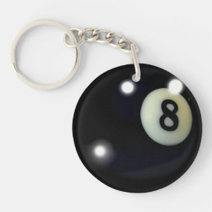 ブラック8ボールプールボールスポーツゲームデザイン キーホルダー