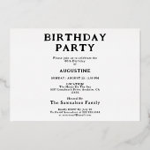 ブラック80番目の誕生日ヴィンテージ金ゴールド 箔招待状 (裏面)