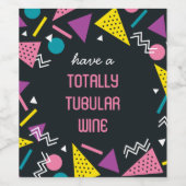 ブラック80sパターンワインラベル ワインラベル (シングルラベル)