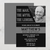 ブラック81歳の誕生日招待状ザマンザレジェンド 招待状 (正面/裏面)