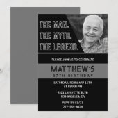 ブラック87歳の誕生日招待状ザマンザレジェンド 招待状 (正面/裏面)