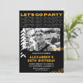 ブラック88th誕生日招待状メンズ 招待状 (スタンド正面)