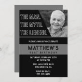 ブラック91歳の誕生日招待状ザマンザレジェンド 招待状 (正面/裏面)