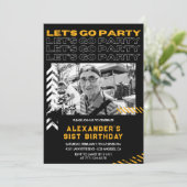 ブラック91th誕生日招待状メンズ 招待状 (スタンド正面)