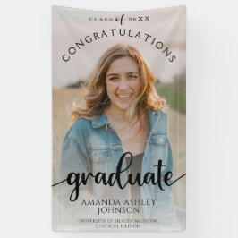 ブラック・おめでとうの大学院写真卒業 横断幕