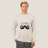 ブラック おもしろい ヒューマー ヒゲ トライブレンドTシャツ (正面全体)