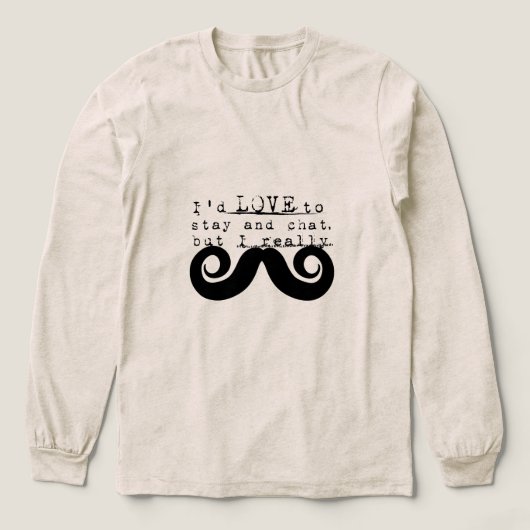 ブラック おもしろい ヒューマー ヒゲ トライブレンドTシャツ (デザイン正面)