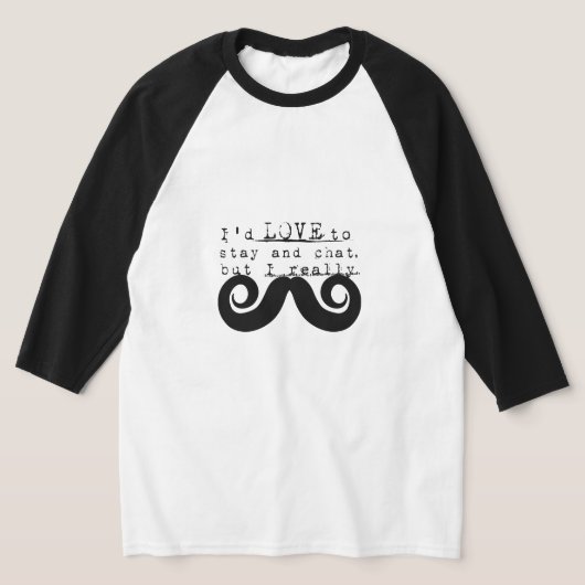 ブラック おもしろい ヒューマー ヒゲ Tシャツ (レイダウン)