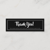 ブラック |お客様に感謝のミニカード スキニー名刺 (正面)