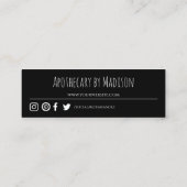 ブラック |お客様に感謝のミニカード スキニー名刺 (裏面)