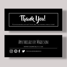 ブラック |お客様に感謝のミニカード スキニー名刺