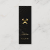 ブラック&お洒落金ゴールドペンズ高級公証人 スキニー名刺 (正面)