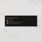 ブラック&お洒落金ゴールドペンズ高級公証人 スキニー名刺 (裏面)