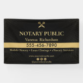 ブラック&お洒落金ゴールド公証人業務マーケティングイベント 横断幕 (横)