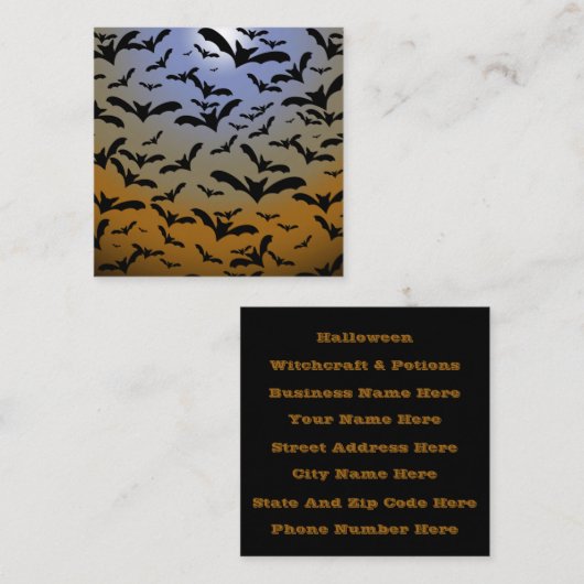 ブラック・こうもりとムーンライトの戦いにかわいらし行く スクエア名刺 (正面/裏面)