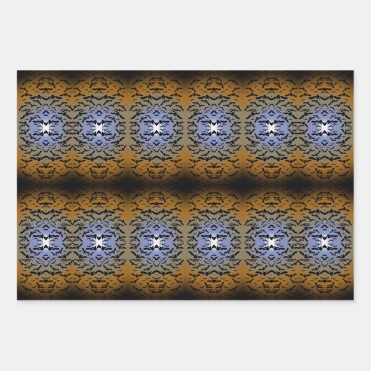 ブラック・こうもりとムーンライトの戦いにかわいらし行く ラッピングペーパーシート (正面)