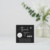 ブラック |ごブランディングありがとうございました スクエア名刺 (スタンド正面)