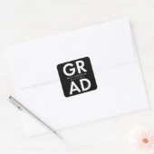 ブラック |はっきりした卒業式 スクエアシール (封筒)