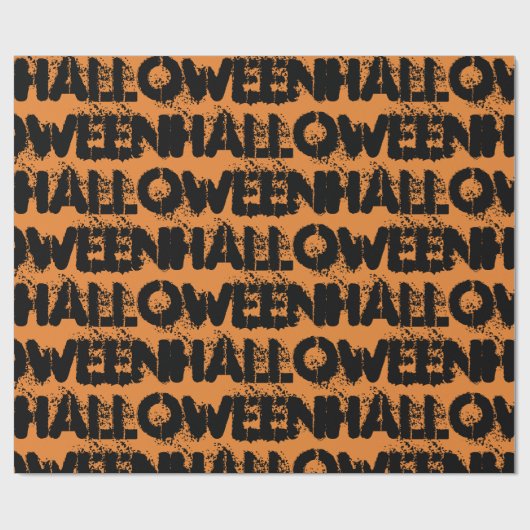 ブラック(ばちゃばちゃ)跳ねるハロウィン動揺して ラッピングペーパー (フラット)