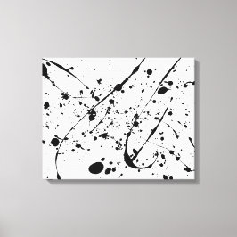 ブラック（ばちゃばちゃ）跳ねる包装キャンバスプリント キャンバスプリント