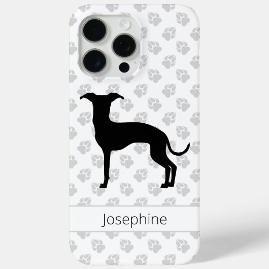 ブラック(またはお好きな色) Iggy シルエット 名前入り Case-Mate iPhoneケース (裏面)