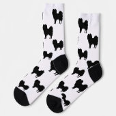 ブラック（または他の色）ファレーヌカワイドッグパターン ソックス (左)