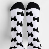 ブラック（または他の色）ファレーヌカワイドッグパターン ソックス (上部)