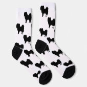 ブラック（または他の色）ファレーヌカワイドッグパターン ソックス (右)