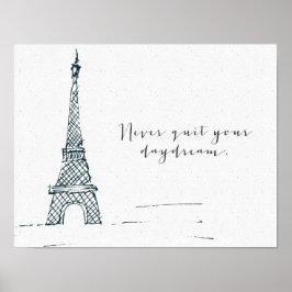 ブラック「やめNever  Your Daydream」引用文ポスター ポスター