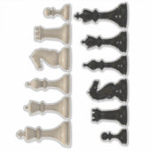 ブラック&アイボリーチェスピースCustomCutビニールシール シール (正面)